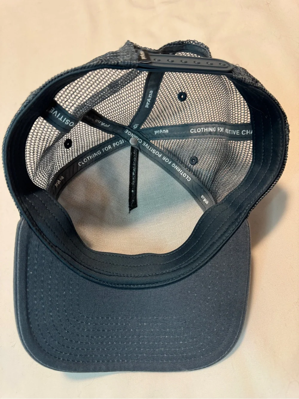 Prana Blue Patterned Mesh Trucker Hat